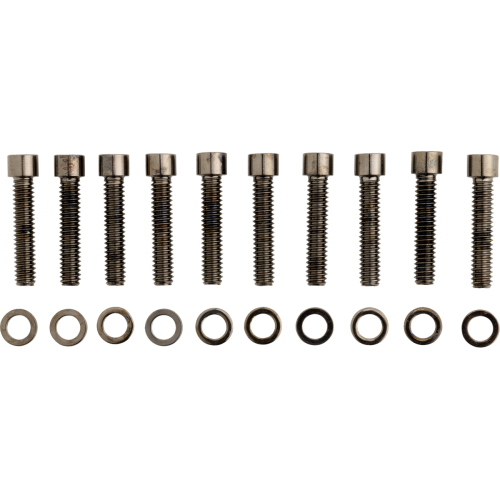 PartzBiz HD: 3488188-ลากฝาครอบเพลาลูกเบี้ยวชุดสลักเกลียวสีดำเรียบ Harley Big Twin Cam 99-17