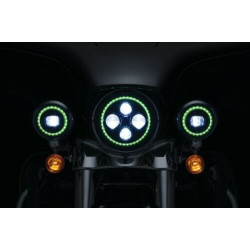 PartzBiz HD 2467 - Kuryakyn Orbit Prism 4.5” 4-1/2” LED Multi Color Halo Ring Passing Lights Harley PartzBiz HD 2467 - Kuryakyn Orbit Prism 4.5” 4-1/2” LED Multi Color Halo Ring Passing Lights Harley