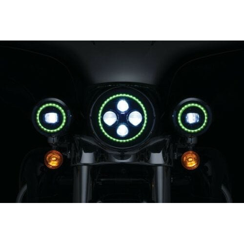 PartzBiz HD: 3457728-Kuryakyn Orbit Prism 4.5” 4-1/2” LED Multi Color Halo Ring Passing Lights Harley