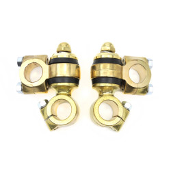 PartzBiz HD 25-1755 - Flanders Forged Brass 2‚” Dog Bone Risers Clamps 1‚” Bars Harley Chopper Panhead PartzBiz HD 25-1755 - Flanders Forged Brass 2‚” Dog Bone Risers Clamps 1‚” Bars Harley Chopper Panhead