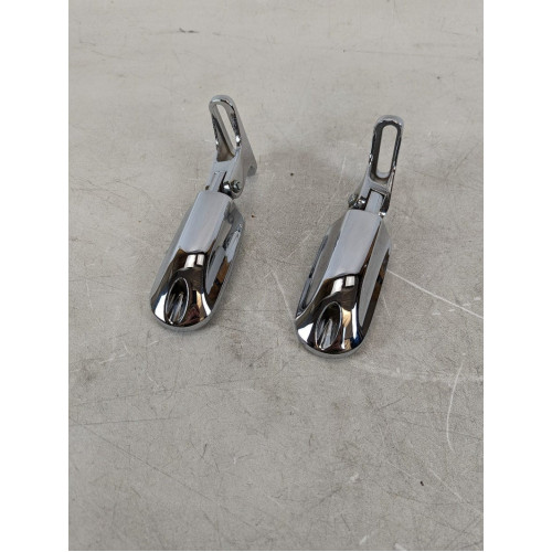 PartzBiz HD: 3479207-V-Twin Chrome Foot Pegs Pair Set Rubber Inlay Harley Big Twin XL Evo Twin Cam