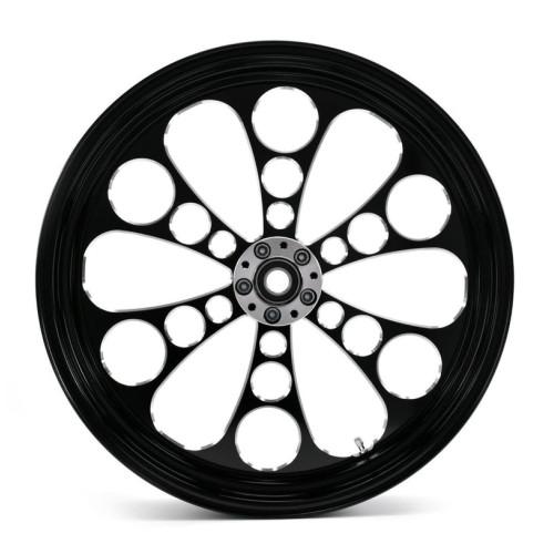 PartzBiz HD: 3454014-Ultima Black 18 x 3.5 Single Disc Billet Kool Kat Front Wheel Harley Touring 84+