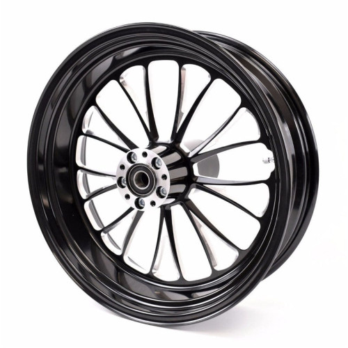 PartzBiz HD: 3460304-Ultima Manhattan Black Billet Aluminum 18 5.5 Rear Wheel Harley Chopper Bobber