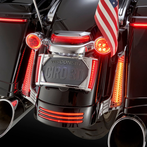 PartzBiz HD: 3448873-Ciro Fender Saddlebag Black Filler Panel LED Run Brake Turn Light Harley 14-2017 PartzBiz HD: 3448873-Ciro Fender Saddlebag Black Filler Panel LED Run Brake Turn Light Harley 14-2017