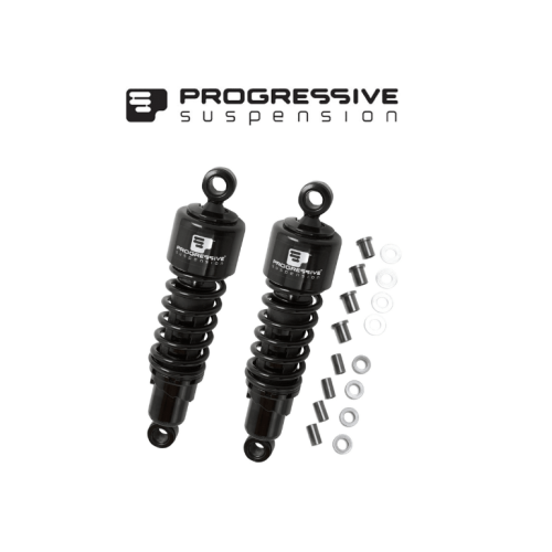 PartzBiz HD: 3473021-Progressive 13‚” สีดำ 412 โช้คสำหรับงานหนักคู่ 1980-2005 Harley Touring FLHT