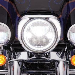 PartzBiz HD 45205 - Ciro Chrome Fang LED Running Headlight Signal Bezel PlugnPlay 14+ Harley Touring PartzBiz HD 45205 - Ciro Chrome Fang LED Running Headlight Signal Bezel PlugnPlay 14+ Harley Touring