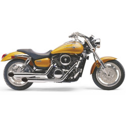 PartzBiz HD 4569SC - Cobra Chrome Classic Deluxe Slashcut Exhaust Kawasaki Vulcan Classic Meanstreak