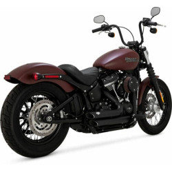 PartzBiz HD 47233 - Vance & Hines Black Shortshots Staggered Exhaust Pipes 2018 Harley Softail