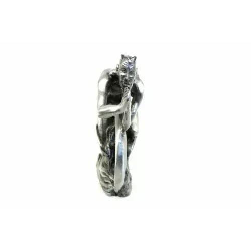 PartzBiz HD: 3449989-เครื่องประดับบังโคลนหน้า Devil and Wheel Silver Pewter Finish Harley Custom Vintage