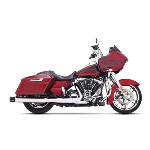 PartzBiz HD: 3456257-ท่อ Rinehart Chrome 4‚” Slip-On Black Tip ท่อไอเสีย 1995-2016 Harley Touring