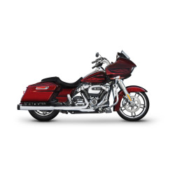 PartzBiz HD 500-0162 - Rinehart 4‚” DBX40 ท่อไอเสีย Chrome Black Tip Slip On Harley Touring 95-16