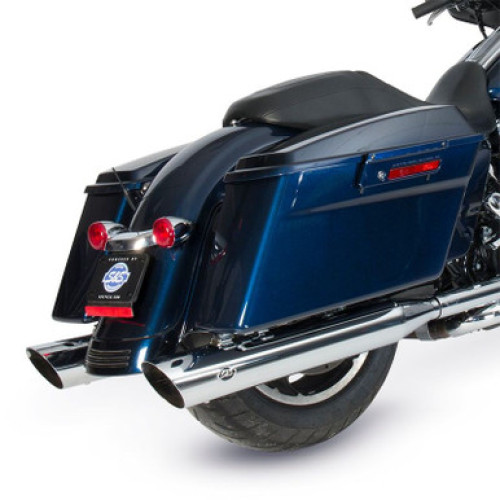 PartzBiz HD: 3442429-4” Chrome Slash Cut S&S Slip-On Mufflers Exhaust Pipes Harley 1995-2016 Touring PartzBiz HD: 3442429-4” Chrome Slash Cut S&S Slip-On Mufflers Exhaust Pipes Harley 1995-2016 Touring