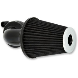 PartzBiz HD 600-032 - Arlen Ness Velocity 90° Air Cleaner Kit Black Harley Twin Cam Softail Dyna 99-17