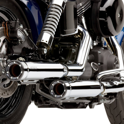 PartzBiz HD: 3480027-Cobra Chrome 3” RPT Slip On Mufflers Exhaust Pipes Harley 91-2017 Dyna FXD FXDB