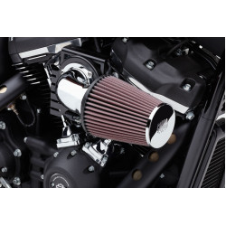 PartzBiz HD 606-0102-06 - Cobra Chrome Cone Air Intake Cleaner ข้อศอก 90 องศา Harley Softail Dyna 00-17