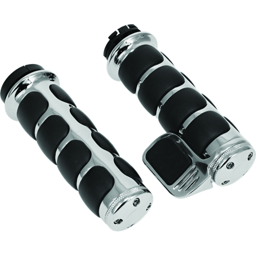 PartzBiz HD: 3455170-Kuryakyn Chrome Rubber Soft ISO Cable Grips คันเร่งโค้ง Boss Harley 82-18 PartzBiz HD: 3455170-Kuryakyn Chrome Rubber Soft ISO Cable Grips คันเร่งโค้ง Boss Harley 82-18