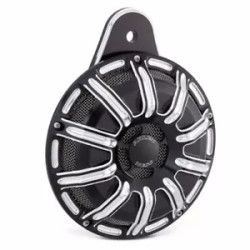 PartzBiz HD 70-250 - Arlen Ness Contrast Cut Black 10 Gauge Billet Horn Cover Upgrade Harley 95-2019 PartzBiz HD 70-250 - Arlen Ness Contrast Cut Black 10 Gauge Billet Horn Cover Upgrade Harley 95-2019