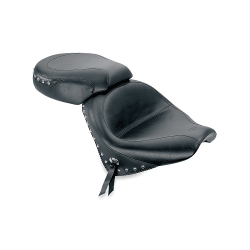 PartzBiz HD: 3455576-Mustang Two Piece Wide Touring Seat Black Chrome Studded Honda VTX1300R,S,T