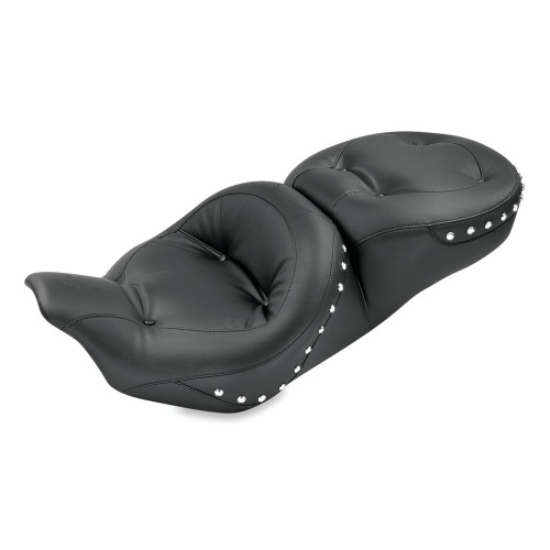 PartzBiz HD: 3458187-Mustang Smooth One Piece Seat Regal Chrome Studs 08-2020 Harley Touring PartzBiz HD: 3458187-Mustang Smooth One Piece Seat Regal Chrome Studs 08-2020 Harley Touring