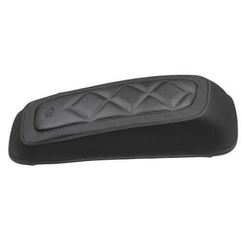 PartzBiz HD: 3476674-Mustang Saddlebag Plain Black Lid Covers Black Stitching 14-21 Harley Touring