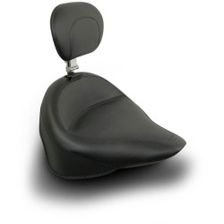 PartzBiz HD 79121 - Mustang Wide Vintage Solo Seat w/ Driver Backrest 2000-2006 Harley Softail 79121
