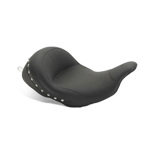 PartzBiz HD: 3451785-Mustang LowDown Vintage Solo Seat w Backrest Chrome Studs 09-2019 Harley Touring PartzBiz HD: 3451785-Mustang LowDown Vintage Solo Seat w Backrest Chrome Studs 09-2019 Harley Touring