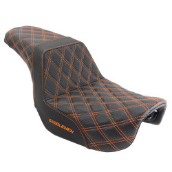PartzBiz HD 806-04-175-ORGLS-GRIP-BLKCARBONF - Saddlemen Orange Step 2 Up Lattice Diamond Stitch Seat Harley 06-17 Dyna FXD FLD PartzBiz HD 806-04-175-ORGLS-GRIP-BLKCARBONF - Saddlemen Orange Step 2 Up Lattice Diamond Stitch Seat Harley 06-17 Dyna FXD FLD