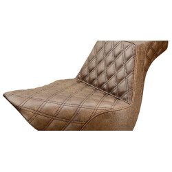 PartzBiz HD 818-27-175BR - Saddlemen Step Up Brown 2 Up Lattice Stitch Seat Harley Softail Fat Boy FLFB 18+