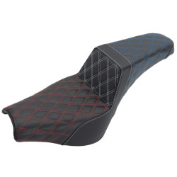 PartzBiz HD 818-30-175-USALS-GRIP-BLKCARBONF - Saddlemen USA Step 2 Up Lattice Stitch Seat 2018+ Harley Softail Street Bob FXST