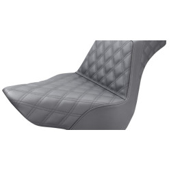 PartzBiz HD 818-31-175 - Saddlemen Step Up Seat Lattice Stitch Black Harley 18+ Softail Breakout FXBR/S