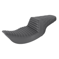 PartzBiz HD 897-06-176 - Saddlemen Black Step 2 Up Lattice Stitch Tuck N Roll Seat Harley Touring 97-07