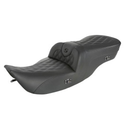 PartzBiz HD 897-06-182HCT - Saddlemen Lattice Stitch Heated Road Sofa Seats 1997-2007 Harley Touring Bagger