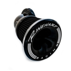 PartzBiz HD 910-0401 - Rinehart Moto 90° Velocity Air Cleaner Kit Black Cable Harley XL Sportster 91-22