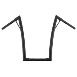 PartzBiz HD B12-7008TB - Burly Louie 1-1/4‚” แฮนด์ Ape 12‚” Matte Black Harley Notched Slotted Drilled