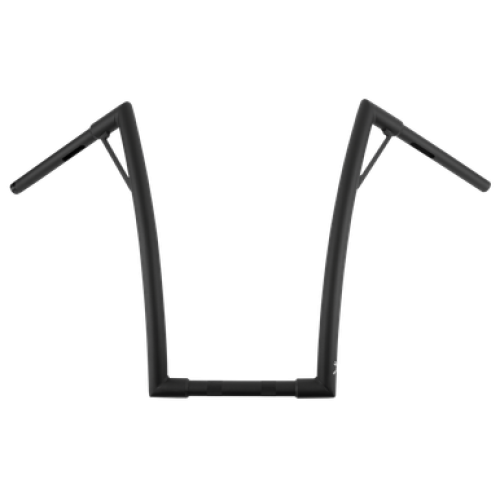 PartzBiz HD: 3488389-Burly Louie 1-1/4” Ape Handlebars 12” Matte Black Harley Notched Slotted Drilled