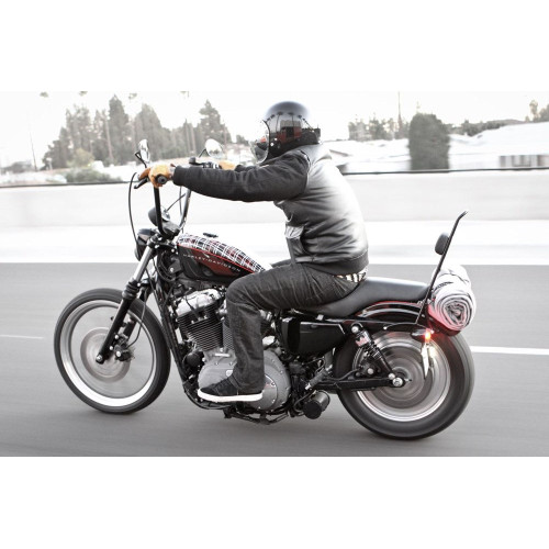 PartzBiz HD: 3446699-Burly สีดำสูง Sissy Bar Pad พนักพิง Harley Sportster XL 1994-2003 883 1200