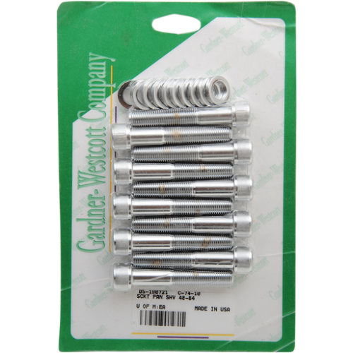 PartzBiz HD: 3488858-Drag Head Bolts Set Kit Chrome Knurled Socket Harley Big Twin 48-84 Pan Shovel
