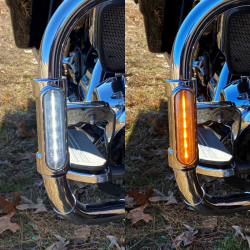 PartzBiz HD CD-CB-AW-BCM-C - Custom Dynamics Chrome LED Amber White Engine Guard Lights 14-Up Harley Touring สุดยอดไฟเลี้ยวแบบใหม่ ไฟวิ่ง การอัพเกรดอะไหล่ มอเตอร์ไซค์ชอปเปอร์ Bagger แบบกำหนดเอง PartzBiz HD CD-CB-AW-BCM-C - Custom Dynamics Chrome LED Amber White Engine Guard Lights 14-Up Harley Touring สุดยอดไฟเลี้ยวแบบใหม่ ไฟวิ่ง การอัพเกรดอะไหล่ มอเตอร์ไซค์ชอปเปอร์ Bagger แบบกำหนดเอง