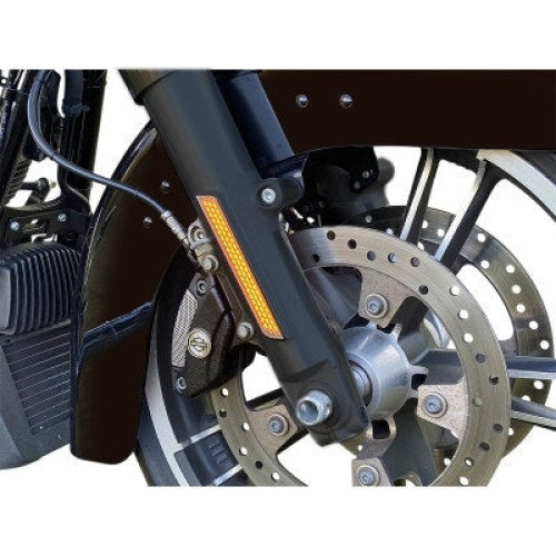 PartzBiz HD: -Custom Dynamics LED Front Fork Lightz Amber Lens Black Harley FLH/T 14-Up CD-FORK-BCM-AB 2040-2647 20402647 electra road street glide king tri trike touring best for buy