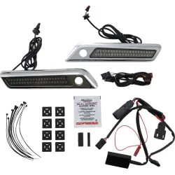 PartzBiz HD CD-SBL-DC4-RC - Custom Dynamics Saddlebag Latch Dual Lights Red Chrome Set Harley Touring 14-23 PartzBiz HD CD-SBL-DC4-RC - Custom Dynamics Saddlebag Latch Dual Lights Red Chrome Set Harley Touring 14-23