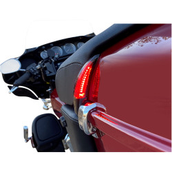 PartzBiz HD CD-TPBR-14BCM-RB - Black Tour Pak Backrest LED Light w/Red Lens