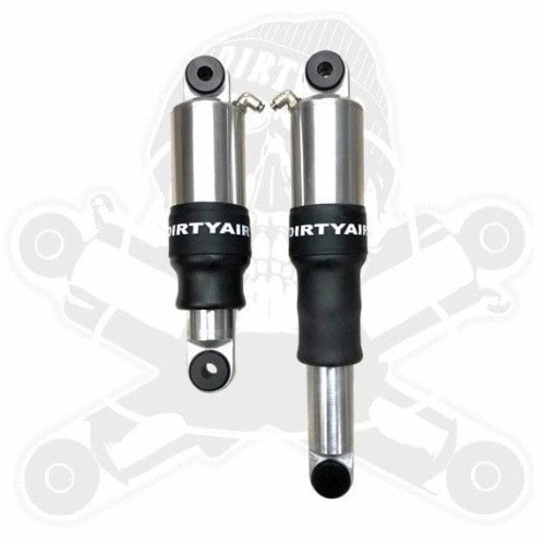 PartzBiz HD: 3450042-Dirty Air Raw อลูมิเนียมด้านหลัง Air Ride Shocks ระบบกันสะเทือนคู่ชุด Harley Dyna 91+