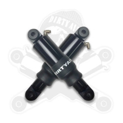 PartzBiz HD DA-RAS01B-BLK - Dirty Air 4‚” โช้คหลังอลูมิเนียม ชุดคู่หลัง OE สีดำ ปรับได้ Harley Touring
