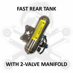 PartzBiz HD DA-RT2VM - Dirty Air Stainless Steel Tank 2 Valve Manifold Rear Fast Up 1/8” Harley Touring