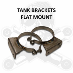 PartzBiz HD DA-TBFM253 - Dirty Air Flat Mount Tank Brackets Pair Raw Steel 2.5” 3” Tanks Harley Touring