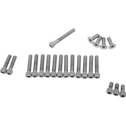 PartzBiz HD DS-190755 - Drag Complete Side Cover Bolt Set Kit Chrome Knurled Socket Harley FX FL 70-84