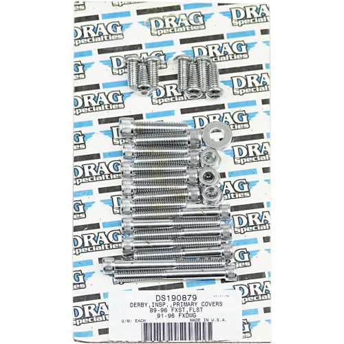 PartzBiz HD: 3488848-Drag Trans Primary Bolt Set Kit Chrome Knurled Socket Harley Softail Dyna 89-98
