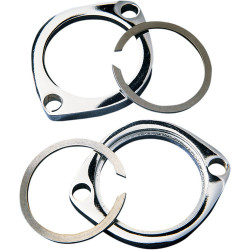 PartzBiz HD DS-203097 - Drag Specialties Chrome Exhaust Flange Install Kit Pair Flanges C-Clips Harley PartzBiz HD DS-203097 - Drag Specialties Chrome Exhaust Flange Install Kit Pair Flanges C-Clips Harley