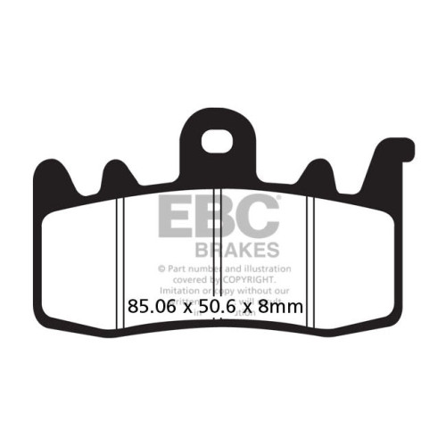 PartzBiz HD: 3478596-ผ้าเบรค EBC Semi-Sintered ชุดทองแดง 0.6 เรตติ้ง Harley V-Rod Touring 06-21