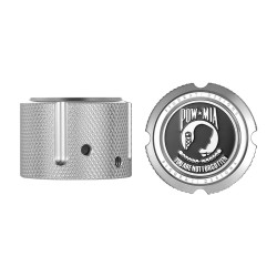 PartzBiz HD FD50-FAC-SS - Figurati POW MIA ฝาครอบเพลาหน้าสแตนเลส 25mm Harley Big Twin XL XG 07+ PartzBiz HD FD50-FAC-SS - Figurati POW MIA ฝาครอบเพลาหน้าสแตนเลส 25mm Harley Big Twin XL XG 07+